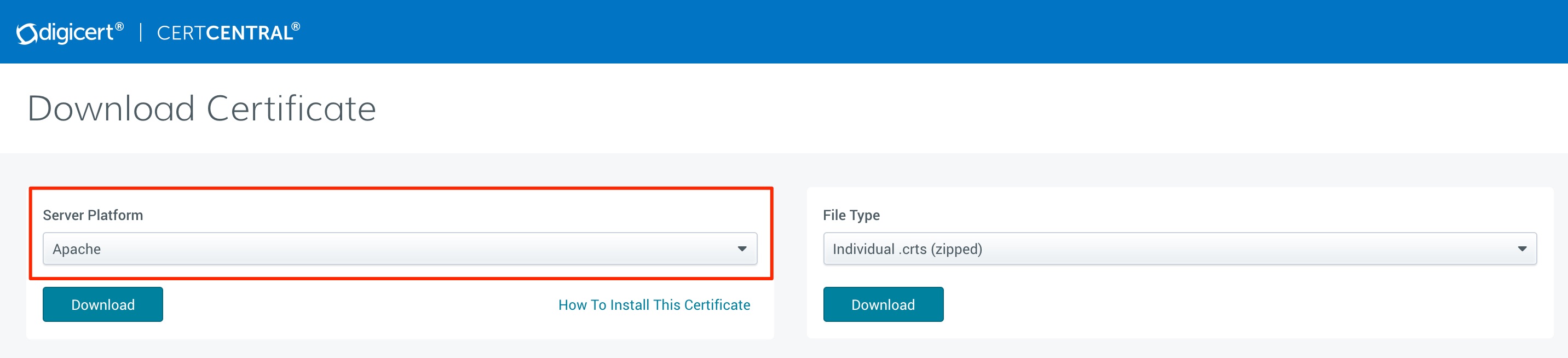 RapidSSL Download Certificates